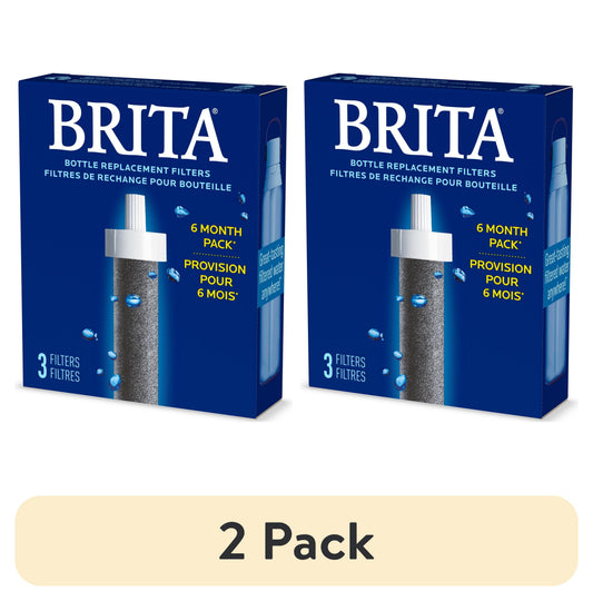 (2 Pack)  Premium Water Bottle Filter Replacements, 3 Count