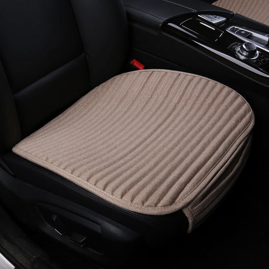 Beige Car Seat Covers,Buckwheat Hulls Universal Bottom Seat Cover Front Seats Only,Cloth Tan Driver Car Seat Protector,Car Seat Pads Cushions for Automobiles,Beige